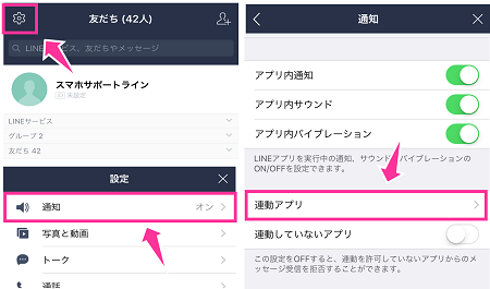 Lineゲームのハートやクローバー おねだり 招待などの通知をオフにする方法 スマホサポートライン
