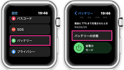 Apple Watchのバッテリーの状態