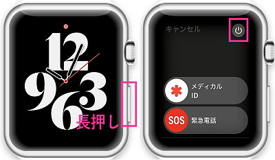 Apple Watchの電源メニュー