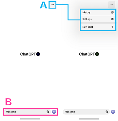 ChatGPT公式アプリの画面構成